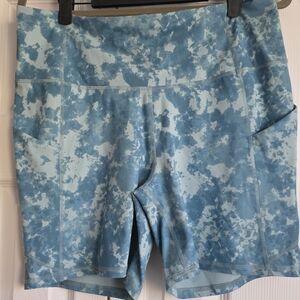 Fabletics Blue Tie-Dye Bike Shorts 2x